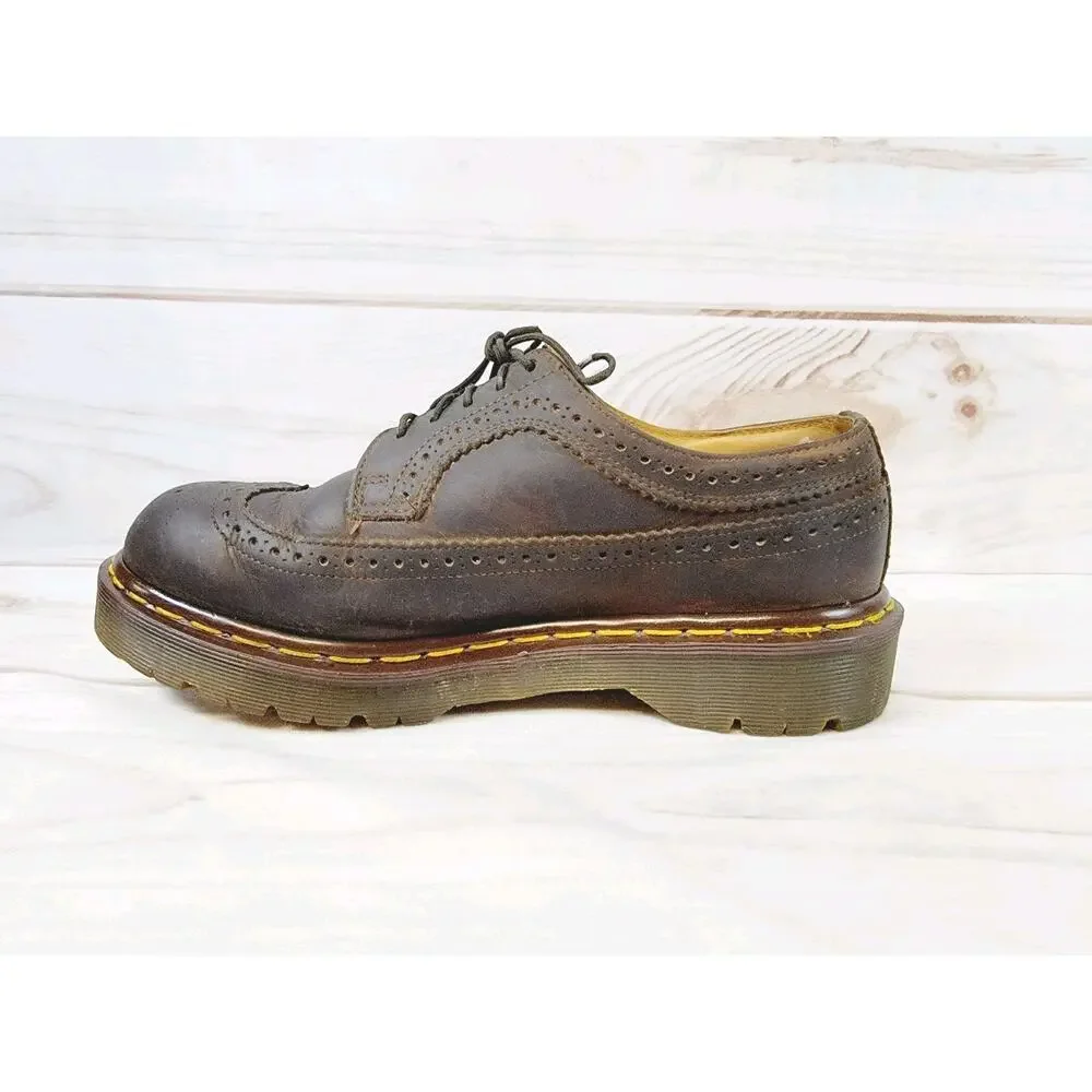 Doc Martens 3989/34 Brown Brogue Wingtip Oxford Shoes Mens Sz 7 Vintage England
